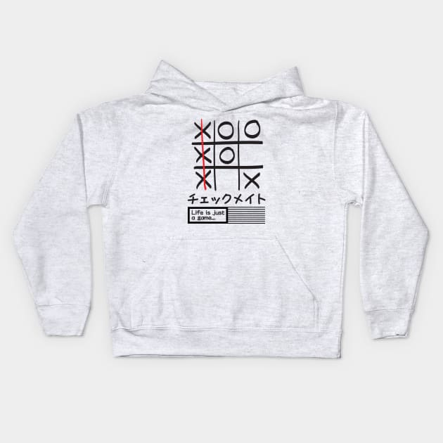 Checkmate Tic Tac Toe streewear Kids Hoodie by UniqueDesignsCo